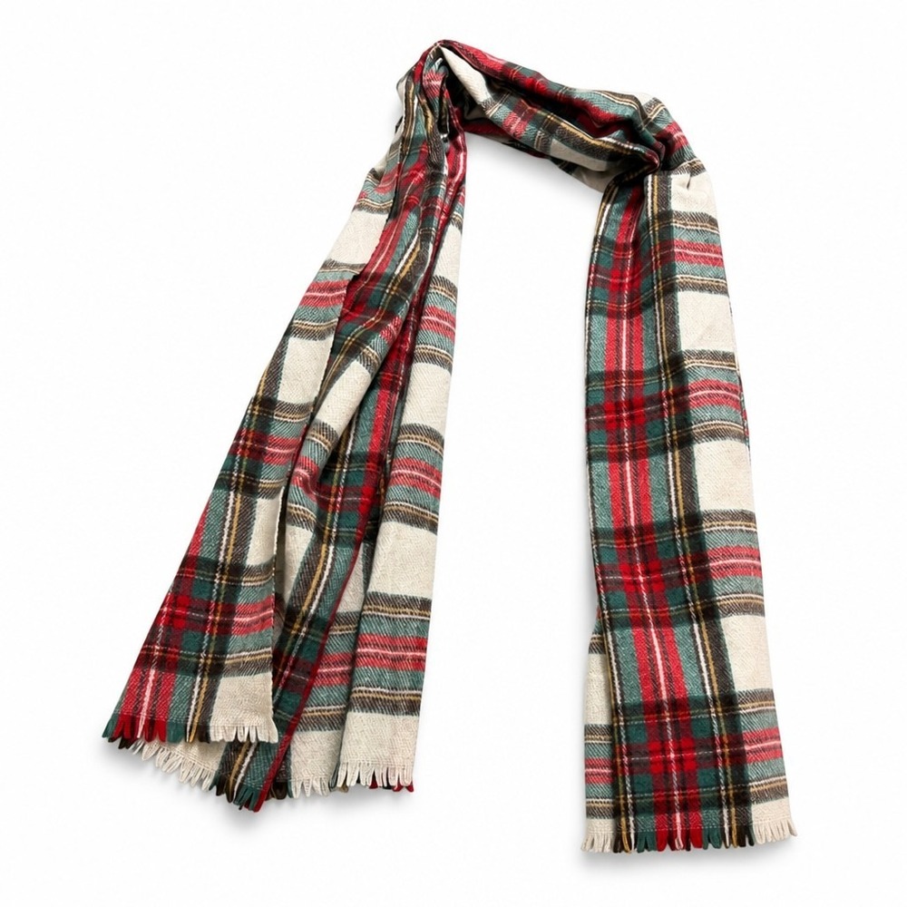 Old Navy Red Green Plaid Tartan Blanket Scarf Wrap Womens Winter Cozy Christmas